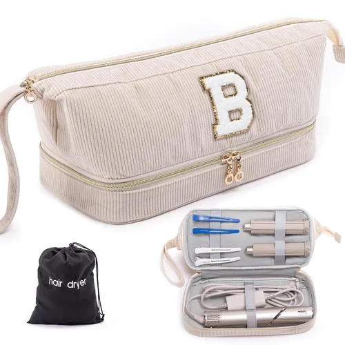 Vista 26 de Shark FlexStyle/SmoothStyle - Estuche para secador de pelo personalizado, organizador de viaje de doble capa con bolsa de secador de pelo, secadora