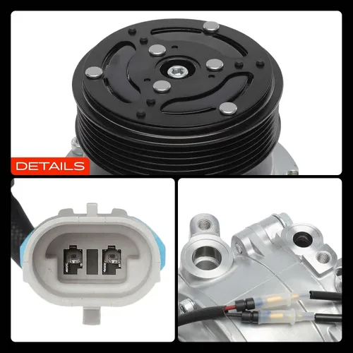 Vista 9 de Compresor de aire acondicionado A-Premium con embrague Compatible con Buick Encore 2013-2022 y Chevrolet Sonic 2013-2020 1.4L, Trax 2013-2022 1.4L