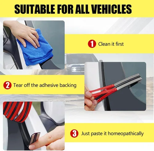 Vista 6 de HAOBO Burlete de 23 pies para automóvil, burlete automotriz, forma de T, sello de techo corredizo con autoadhesivo, borde de goma impermeable