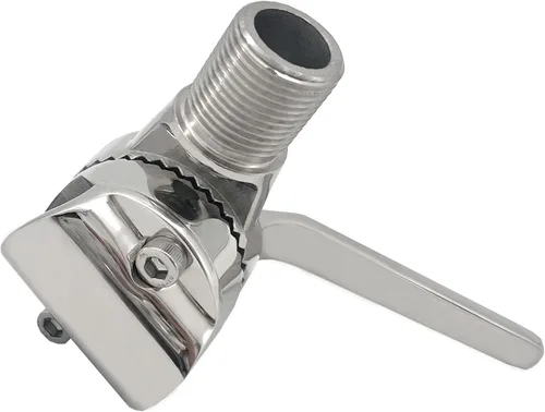 Vista 7 de Barco de acero inoxidable 0.984 in VHF antena soportes de antena ajustable Base Abrazadera-en Hardware