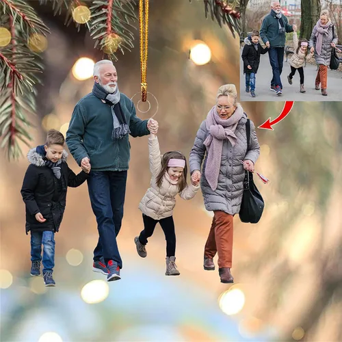Vista 11 de Adorno de Árbol de Navidad Personalizado, Adorno de Forma Plana con Foto Personalizada, Adornos Acrílicos Planos 2D, Adornos Acrílicos con Foto