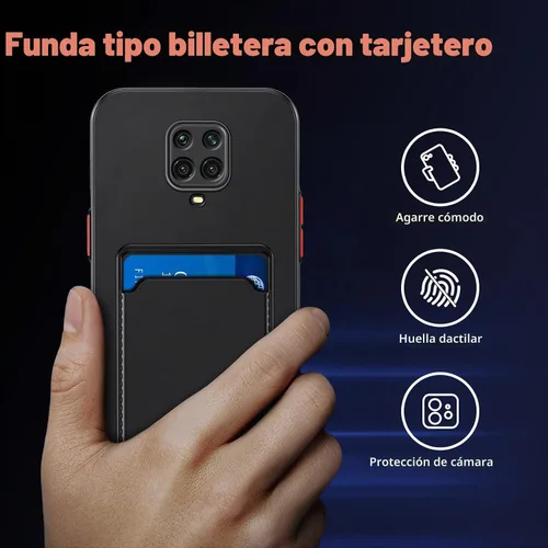 Vista 5 de Funda para Redmi Note 9 Pro, Redmi Note 9s con ranura para tarjetas de crédito, TPU suave TPU silicona resistente a los arañazos delgada ranura