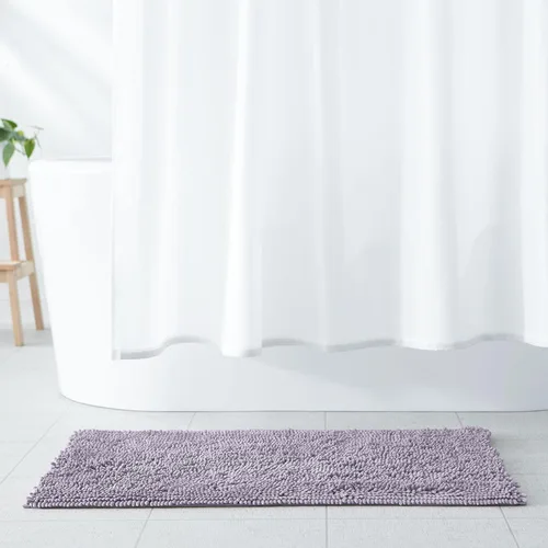 Vista 2 de Amazon Basics - Alfombra antideslizante de microfibra absorbente y mullida para baño, 21" x 34", color lavanda
