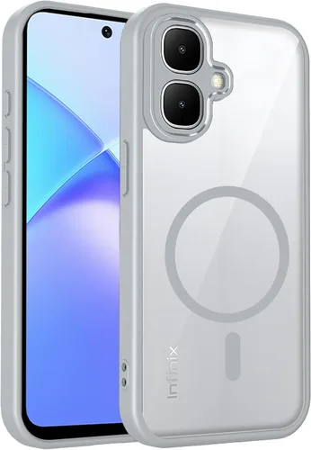 Vista 453 de Funda magnética transparente compatible con Xiaomi 17T, color negro 2 en 1 PC + TPU cubierta de teléfono a prueba de golpes, carcasa protectora