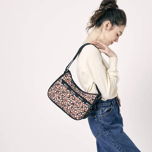 Vista 6 de LeSportsac Connect The Spots Classic Hobo - Bolso cruzado bolsa de cosméticos estilo 7520color F465 moderno y caprichoso negro blanco y marrón