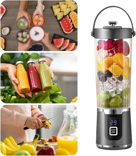 Vista 5 de Licuadora personal para batidos Pantalla LED 16.9 fl oz Juicer compacto