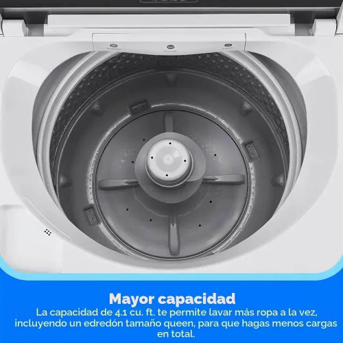 Vista 3 de Midea MLTW41A1BWW 4.1 Cf Lavadora de Carga Superior con Agitador Tina de Acero Inoxidable
