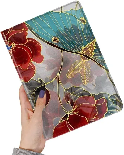 Vista 10 de kaitesi Funda floral compatible con iPad 6ª 5ª generación 9.7 pulgadas iPad Air/Air 2, diseño de flores, bonita funda inteligente de piel delgada