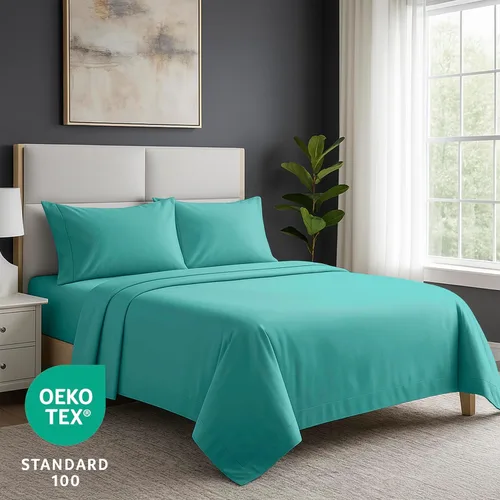 Vista 4 de Pure Bedding Juego de Sábanas Twin - Sábanas de Cama de Microfibra Ultra-Suave 1800 - Doble Cepillado - Bolsillos Profundos - Ajuste Fácil - Extra