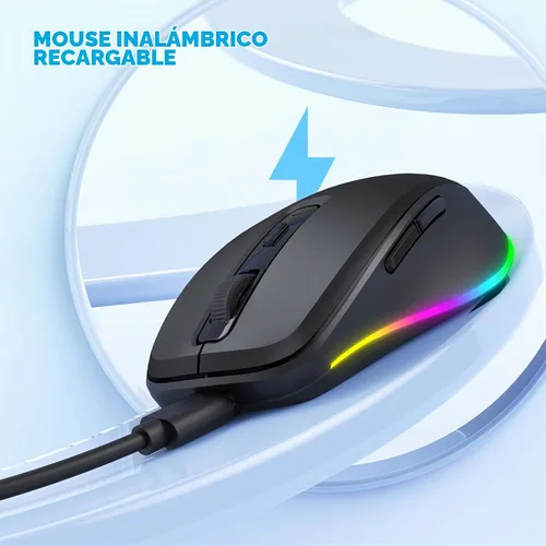 Vista 4 de PEIOUS Ratón Inalámbrico Jiggler – Ratones Inalámbricos LED con Jiggler Mover Integrado, Ratón Móvil Recargable para Computadora con Movimiento