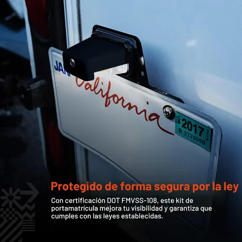 Vista 6 de True Mods - Luz LED negra para placa de matrícula para remolque de barco [montaje de soporte de acero] [DOT FMVSS 108] [SAE L] 12 V CC impermeable