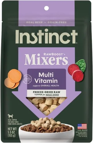 Vista 18 de Instinct Raw Boost Mixers, Topper de comida para perro liofilizada, receta sin granos - Carne natural 100%, bolsa de 6 oz