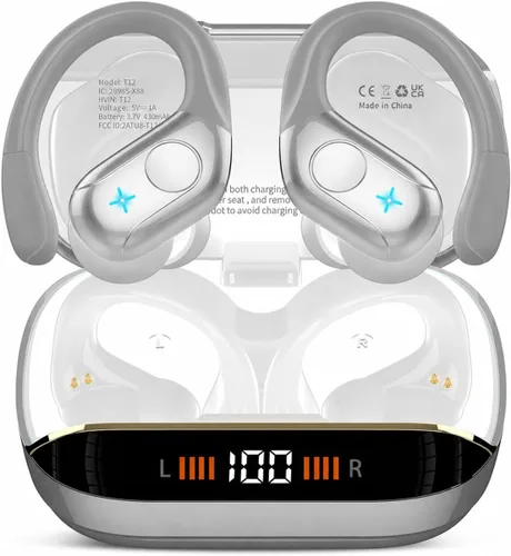 Vista 13 de Ltinist Auriculares inalámbricos, auriculares Bluetooth 5.4 deportivos de 75 horas, auriculares Bluetooth 2026, graves profundos sobre los oídos