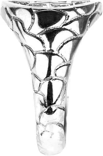 Vista 3 de Claddagh Gold Anillo de plata de ley 925 con textura de estrella de David para hombre