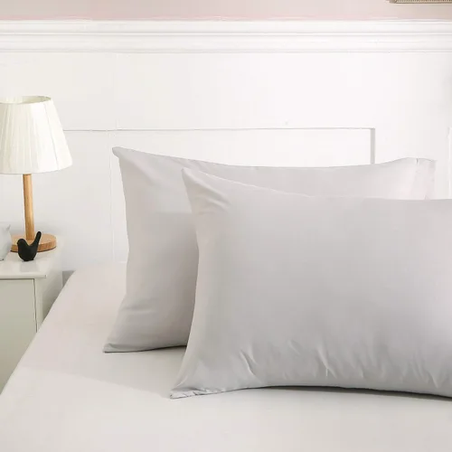 Vista 5 de Lanest Housing Fundas de almohada Queen, paquete de 2 fundas de almohada de microfibra gris oscuro con 2000 hilos, transpirable y súper suave