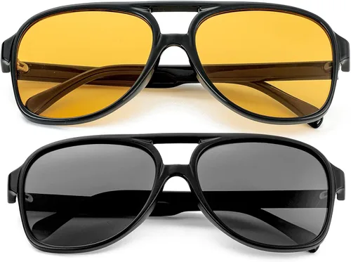 Vista 2 de Gafas de sol polarizadas clásicas vintage estilo aviador para hombres y mujeres, montura grande, gafas de sol retro de los años 70