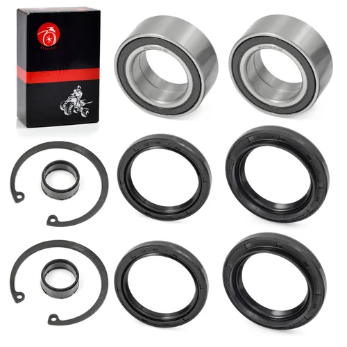 Vista 3 de Rodamientos y sellos de rueda delantera con clip de seguridad compatible con Honda Rancher 350 TRX350 FE/FM Rancher 400 TRX400 FGA/FA Rancher 420