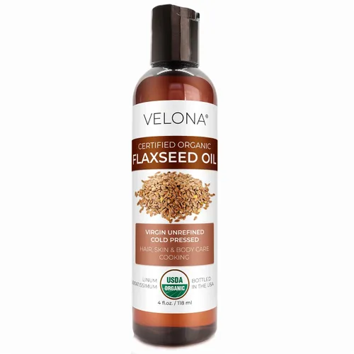 Vista 7 de velona Aceite de linaza orgánico certificado por la USDA, 2 onzas líquidas, aceite portador 100% puro y natural, sin refinar, prensado en frío