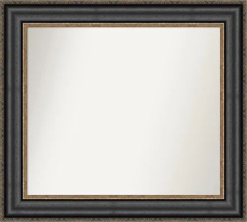 Vista 18 de Amanti Art Espejo personalizado, espejo de baño negro puente, espejo de pared o espejo de tocador de baño sobre el fregadero (26 x 26 pulgadas)