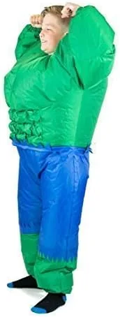 Vista 3 de Disfraz inflable Green Hulk para niños (de 5 a 11 años)