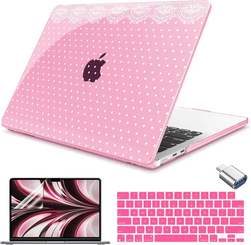 Vista 23 de Teryeefi Funda rígida para MacBook Air M3, M2, M4, MacBook Air de 13 pulgadas 2025, 2024, 2023, 2022, versión A3240, A3113, A2681, carcasa rígida