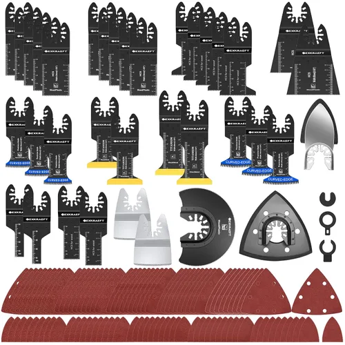 Vista 11 de 100 cuchillas oscilantes multiherramienta de titanio, cuchillas de sierra oscilantes universales para uñas de metal, madera y plástico, kits