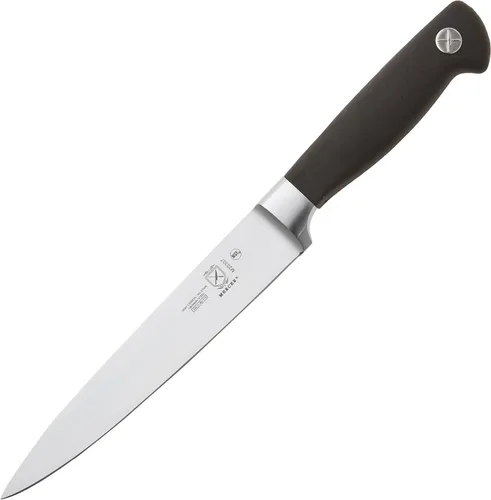 Vista 9 de Cuchillo para carne forjado Mercer Culinary Genesis de 10 pulgadas, Cuchillo rígido, forjado para deshuesar, 15,24 cm, 6", Acero/negro