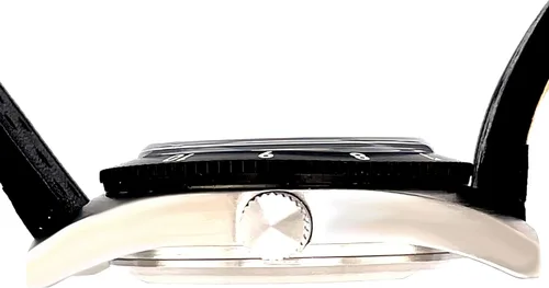 Vista 5 de Alsta Motoscaphe 120 - Reloj de motocicleta superautomático para mano izquierda con correa de cuero italiano negro Alsta Motoscaphe - Piel italiana
