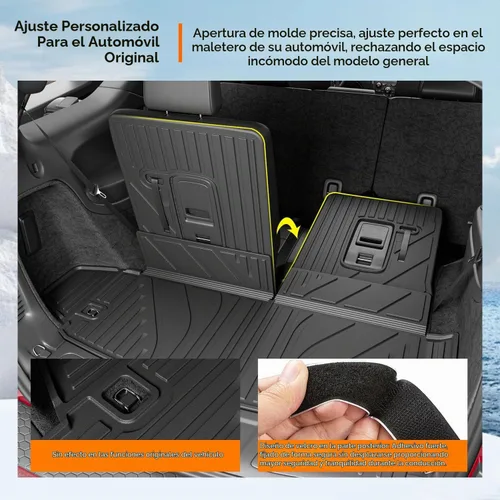 Vista 2 de powoq Cargo Mat 3rd Backrest Mat Compatible with 2016-2026 Dodge Durango Alfombrilla para maletero y respaldo de tercera fila
