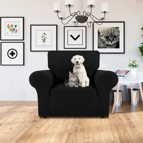 Vista 2 de LURKA Fundas elásticas para silla y sofá de 1 pieza, Fundas para sofá con protector elástico en la parte inferior para niños y perros