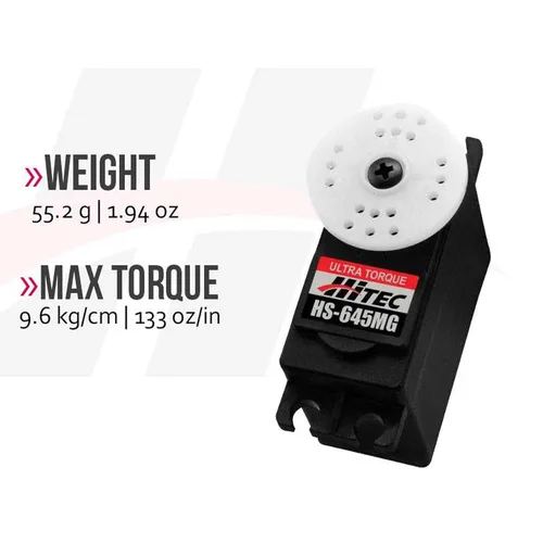 Vista 5 de Hitec 32645S HS-645MG High Torque 2BB servo engranaje de metal