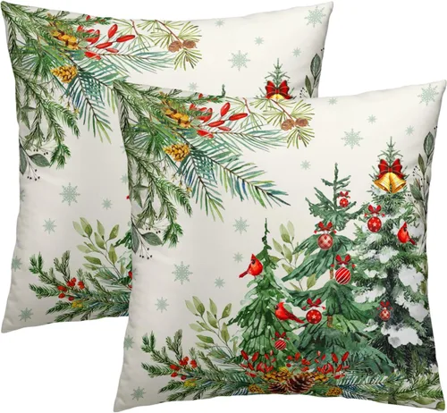 Vista 10 de Juego de 2 fundas de almohada patrióticas para exteriores, diseño de estrellas azules del 4 de julio, 16 x 16 pulgadas, fundas de almohada
