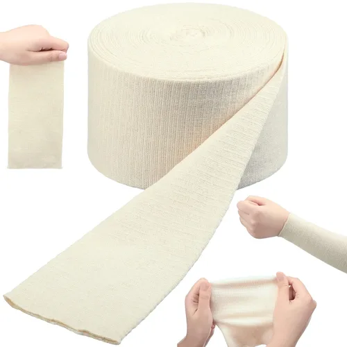 Vista 9 de Tondiamo Rollo de Gasa Tubular de Algodón, Calcetín Tubular para Brazo, Calcetín Elástico para Pierna, Tubo de Compresión, Vendaje de Manga Tubular