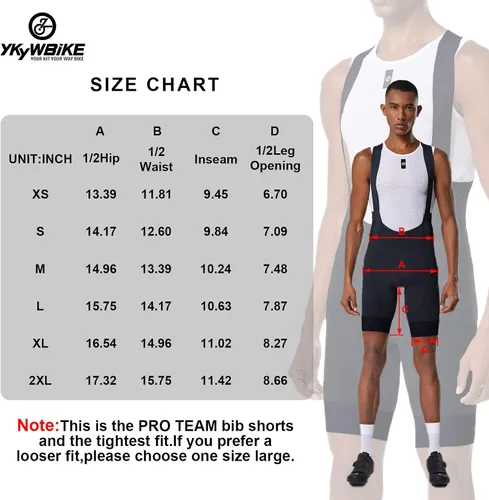 Vista 6 de Baberos de ciclismo para hombre, pantalones cortos de ciclismo para hombre, bicicleta de carretera, transpirables, acolchados, pantalones cortos