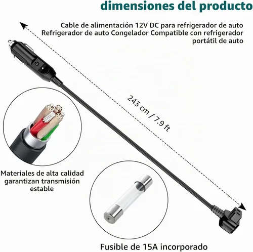Vista 3 de Refrigerador de coche con cable de alimentación DC 12V para Bodega, Euhomy