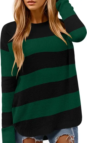 Vista 10 de DB MOON Suéter de Punto de Manga Larga con Cuello Redondo para Mujer 2025 Ajuste Holgado Suave Sólido Pullover Beige