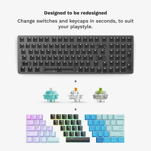 Vista 2 de Glorious GMMK 2 - Teclado mecánico para juegos - Interruptores lineales estilo Cherry Mx Hotswap - Palabra clave con cable de tamaño completo