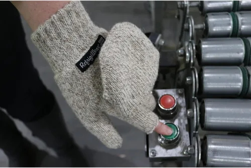 Vista 3 de RefrigiWear Guantes de lana con forro polar convertibles con manoplas sin dedos