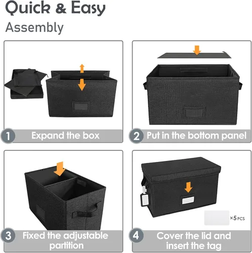 Vista 7 de Woodoulogy Caja de almacenamiento de discos de vinilo para LPs de 7 pulgadas/45 RPM, caja negra con tapa con capacidad para hasta 80 álbumes