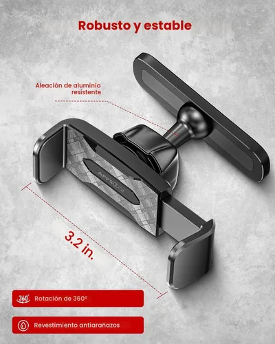 Vista 4 de APPS2Car [Paquete de 2] Soporte magnético para teléfono de gimnasio, ajustable en 360°, compatible con teléfonos inteligentes de 4.7 a 6.5 pulgadas
