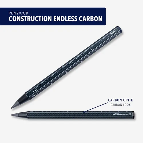 Vista 2 de TROIKA Endless Lead Construction Endless Carbon Pencil with Centimetre / Inch Ruler Sustainable Continuous Writing Tip (Approx. 20 km)