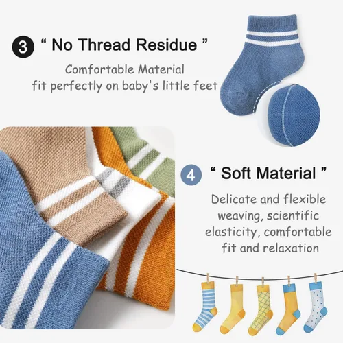 Vista 3 de ZURLEFY Nuevos calcetines de malla de verano para bebés, niños y niñas pequeñas, calcetines para recién nacidos, accesorios esenciales para bebés