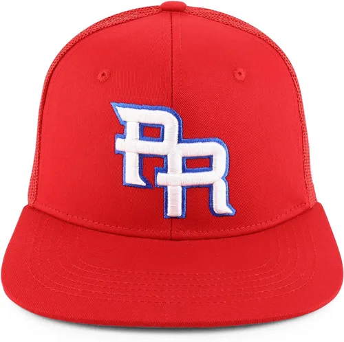 Vista 2 de Trendy Apparel Shop Gorra de camionero bordada en 3D con bandera de Puerto Rico