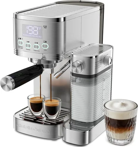 Vista 10 de Máquina de café espresso URintells Cuising con espumador de leche de ajuste continuo A-Plata