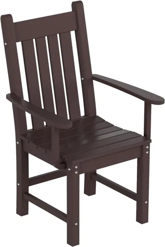 Vista 24 de WestinTrends Malibu Outdoor Patio HDPE Adirondack Silla de comedor para patio, color negro