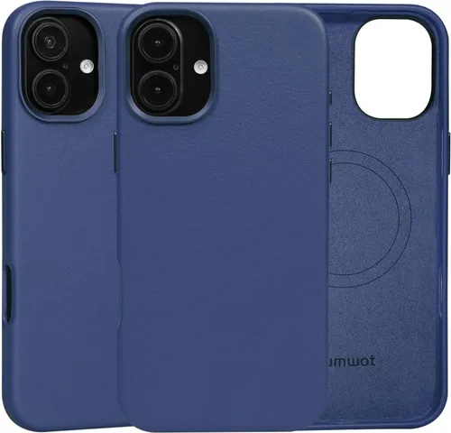 Vista 27 de Funda de cuero genuino para iPhone 13 Pro, cuero de grano completo, compatible con MagSafe y carga inalámbrica, bisel de la cámara con botones
