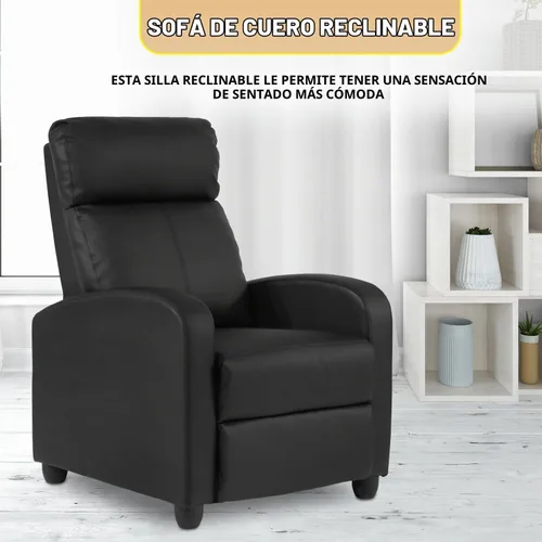 Vista 3 de PayLessHere Silla reclinable, sofá reclinable individual, asiento para cine en casa con soporte lumbar y respaldo acolchado para sala de estar