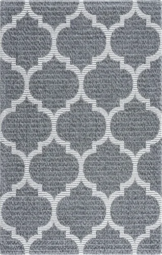 Vista 3 de Unique Loom Decatur Collection Trellis - Alfombra geométrica y moderna (2 pies 2 pulgadas x 3 pies 0 pulgadas, rectangular, gris oscuro/marfil)