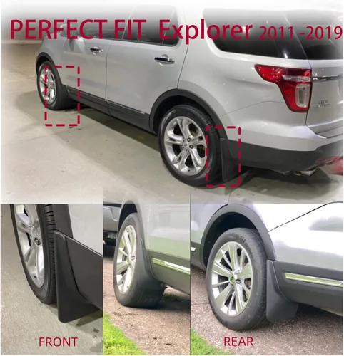 Vista 2 de Kit de aletas de barro para Ford Explorer, accesorios para Ford Explorer, protector contra salpicaduras de barro, aleta delantera y trasera, 4
