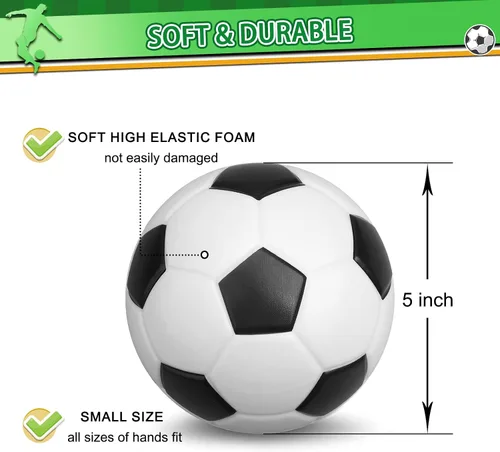 Vista 2 de Mini pelotas de fútbol de espuma de 5 pulgadas para mini aros de fútbol de interior, suave y blando para juegos de fútbol Pelotas de piscina